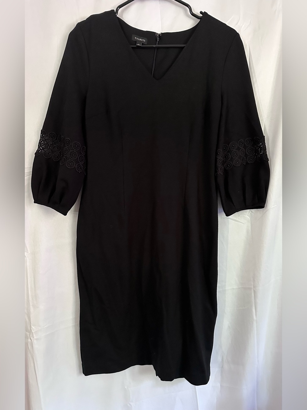 Talbots Black V-Neck Sheath Dress